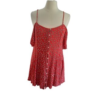 Patrons of Peace Off The Shoulder Ditsy 90s Floral Mini Dress